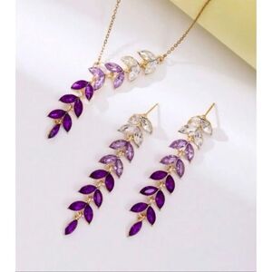 Leaf Necklace Earring Set